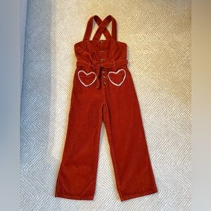 Rachel Antonoff Clem Cooper Orange Corduroy Overall Jumpsuit